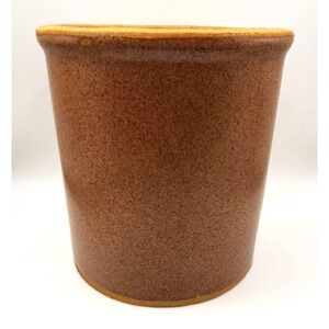 Vintage Brown speckled Round Ceramic Pottery crock, 5"